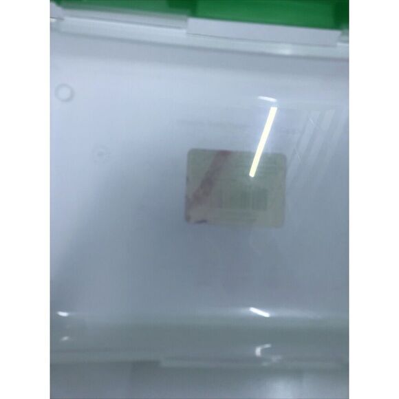 Spacemaker Vintage Plastic Pencil Case Box -  Green Top and Frosted Clear Bottom - Picture 8 of 12